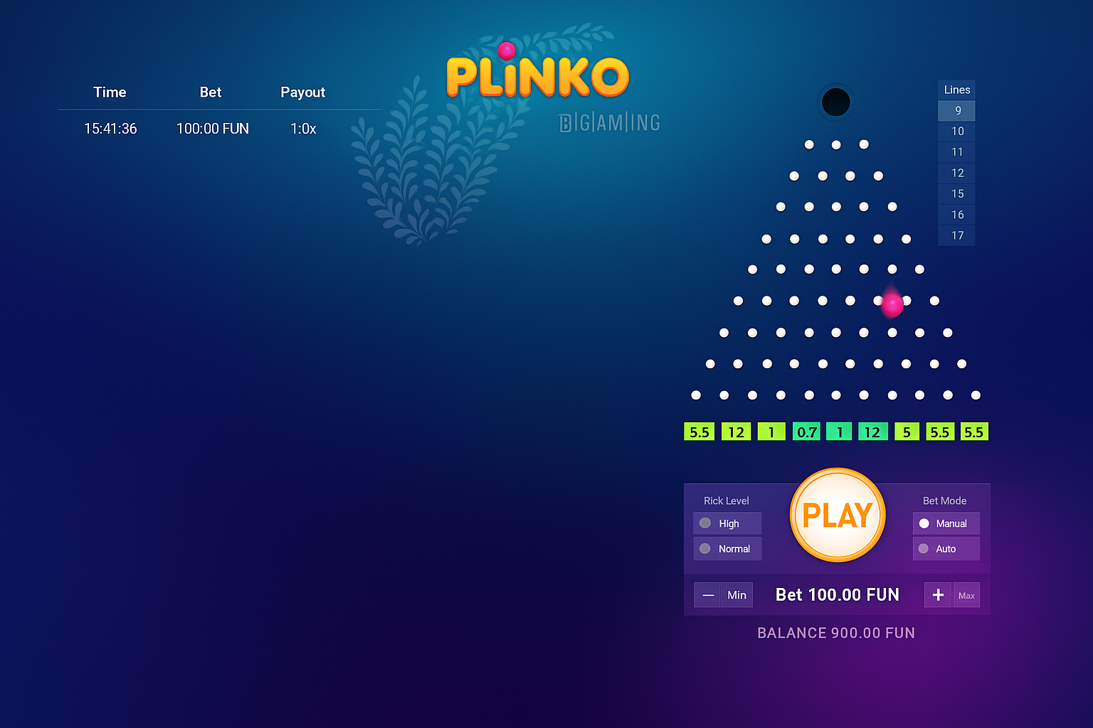 Plinko gameplay